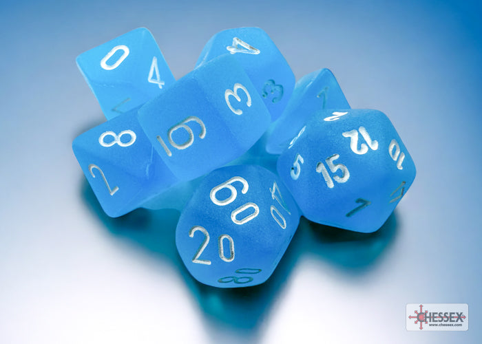 Chessex Frosted Caribbean Mini Blue/White - Set of 7