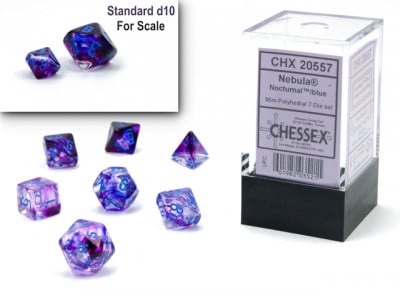 Chessex Nebula Mini Nocturnal/Blue - Set of 7