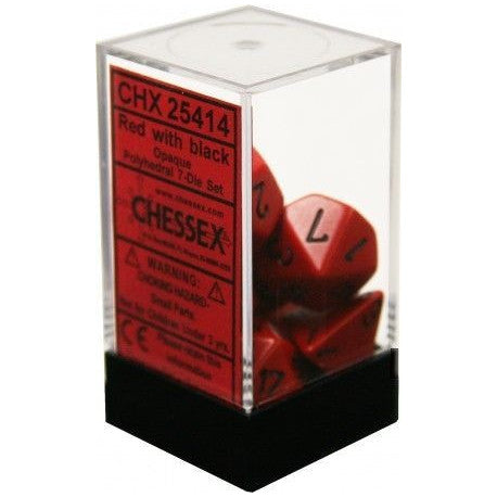 Chessex Opaque Red/Black - Set of 7