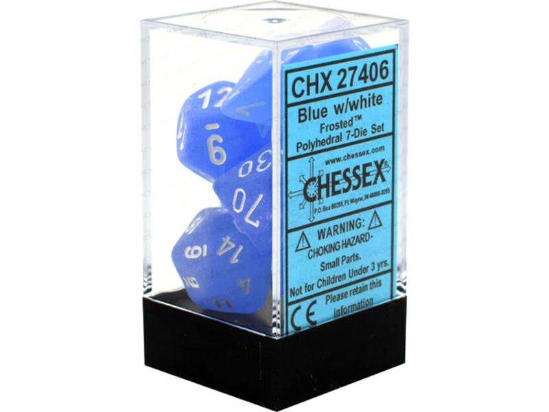 Chessex Frosted Blue/White - Set of 7