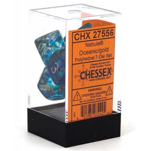 Chessex Nebula Oceanic/Gold - Set of 7