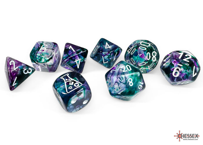 Chessex Nebula Polyhedral Fluorite/White - Set of 7 (With Bonus Die)