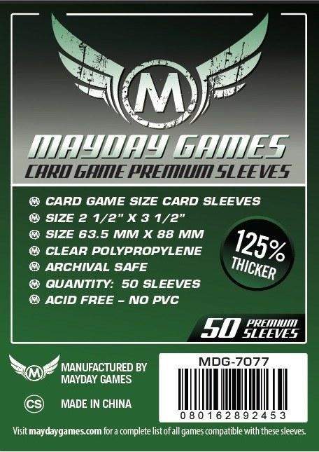 Mayday Games: Board Game 50ct Sleeves Premium - Lite (63.5mm X 88mm)