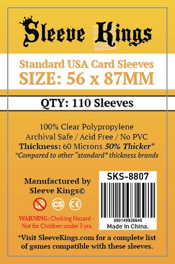 Sleeve Kings: Board Game 110ct Sleeves - Standard USA (56mm X 87mm)